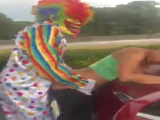 Gibby The Clown fucks Jasamine Banks outside in broad daylight